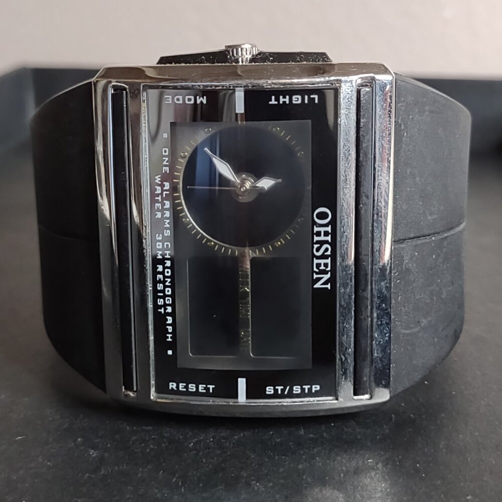 Untested Oshen Black And Silver Tone Digital Watch